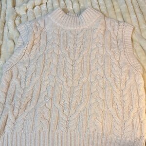 a new day Cable Knit Sleeveless Sweater - Cream